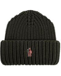 Moncler - Gerippte Mütze Mit Logo-Patch - Lyst