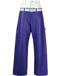 Off-White c/o Virgil Abloh - Double Over Leather Trousers - Lyst