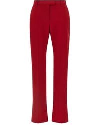 McQueen - Pleated Flared Trousers - Lyst