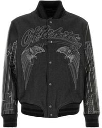 Off-White c/o Virgil Abloh - Embroidered Bomber Jacket - Lyst
