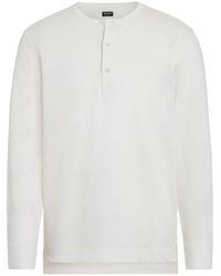 Zegna - Henley Linen Polo Shirt - Lyst