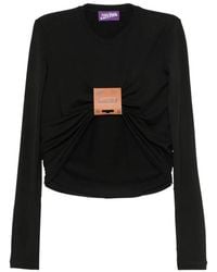 Jean Paul Gaultier - Logo-Patch Gathered Top - Lyst