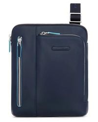 Piquadro - Logo-Plaque Zip-Fastening Messenger Bag - Lyst