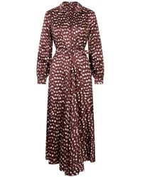Kiton - Geometric-Print Belted Shirt Midi Dress - Lyst