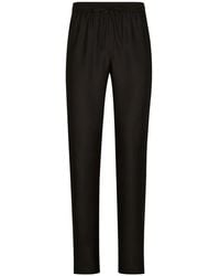 Dolce & Gabbana - Logo-Embroidered Silk Jogging Pants - Lyst