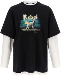 Moschino - Double Layer 'rebel' T-shirt - Lyst