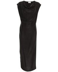 P.A.R.O.S.H. - Cowl-Neck Midi Dress - Lyst