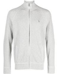 Polo Ralph Lauren - Cardigan En Maille Gaufrée À Fermeture Zippée - Lyst