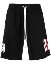 Amiri - Logo-Print Wide-Leg Track Shorts - Lyst