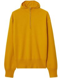 Burberry - Half-zip Wool Hoodie - Lyst