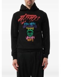 Mastermind Japan - X Stüssy Graphic-Print Drawstring Hoodie - Lyst