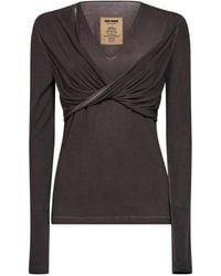 Uma Wang - Twisted Draped Long-Sleeve Top - Lyst
