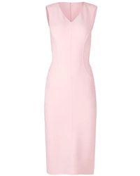 Michael Kors - V-Neck Sleeveless Midi Dress - Lyst