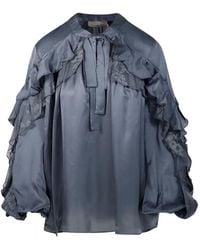 Zimmermann - Valiant Lace-Trim Ruffled Blouse - Lyst