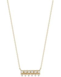 Mateo - The Little Things Pearl And Diamond Horizontal Bar Necklace - Lyst