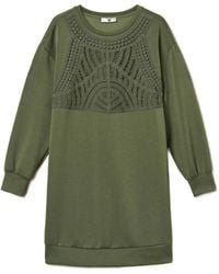 Twinset - Short Scuba Dress With Crochet Detail - Lyst