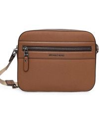 Michael Kors - Jet Set Logo-Plaque Pebbled-Leather Shoulder Bag - Lyst