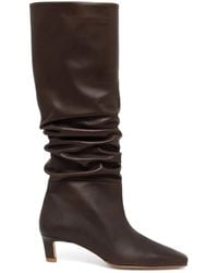Alohas - Kalila Ruched Leather Boots - Lyst