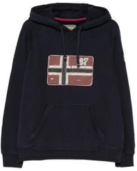 Napapijri - B-Archive Logo-Patch Drawstring Hoodie - Lyst