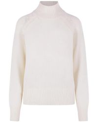 Allude - Pull Côtelé À Col Montant - Lyst