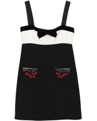Valentino Garavani - Cherry-Pocket Bow Mini Dress - Lyst