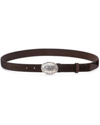 Brunello Cucinelli - Textured-Leather Braided-Buckle Belt - Lyst