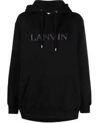 Lanvin - Logo-Appliqué Cotton Hoodie - Lyst