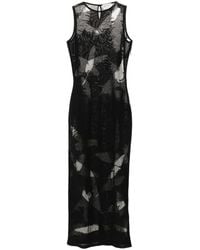 McQueen - Feather-Intarsia Pencil Dress - Lyst