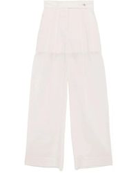 Alberta Ferretti - Cotton Trousers - Lyst