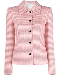 Alessandra Rich - Sequined Check-pattern Tweed Jacket - Lyst