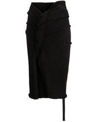 Rick Owens - Denim Midi Skirt - Lyst