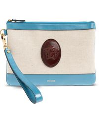 Versace - Rivière Canvas Clutch Bag - Lyst