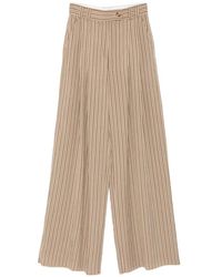 Marella - Ordine Striped Wide-Leg Trousers - Lyst