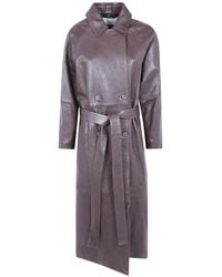 Magda Butrym - Belted Leather Coat - Lyst