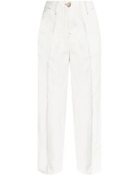 Emporio Armani - Cotton Wide-Leg Trousers - Lyst