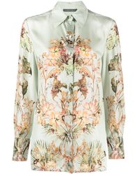 Alberta Ferretti - Floral-print Silk Shirt - Lyst