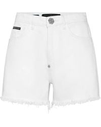 Philipp Plein - Denim Shorts Logo - Lyst