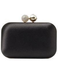 Jimmy Choo - Cloud Embellished-Clasp Satin Clutch Bag - Lyst