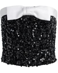Alice + Olivia - Katya Embellished Bow-Detail Top - Lyst