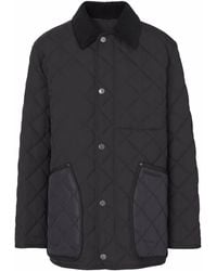 Burberry - Corduroy-collar Quilted Jacket - Lyst