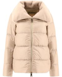 Herno - Faux Fur Collar Mini Puffer Jacket - Lyst