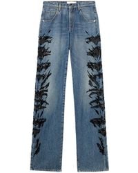 Blumarine - Zebra-Embroidered Regular-Fit Jeans - Lyst