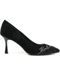 KARL LAGERFELD - Pointed-Toe Embellished Pumps - Lyst