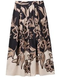 Benetton - Floral-Print Pleated Midi Skirt - Lyst