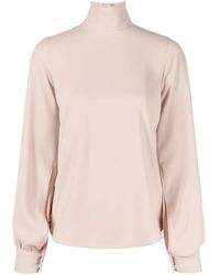N°21 - Puff-Sleeves Crepe Blouse - Lyst