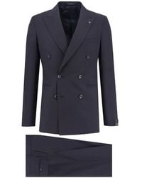 Tagliatore - Double-Breasted Peak Lapel Suit - Lyst