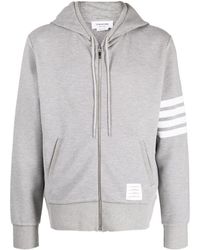 Thom Browne - Logo-Patch Zip-Up Hoodie - Lyst