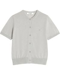 Maison Kitsuné - Kurzärmeliger Cardigan mit Baby Fox-Stickerei - Lyst