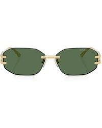 Versace - Lunettes De Soleil À Plaque Damier - Lyst