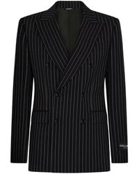 Dolce & Gabbana - Double-Breasted Pinstripe Blazer - Lyst